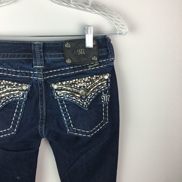 Miss Me straight leg jeans bling back pocket 26 - Picture 6 of 6